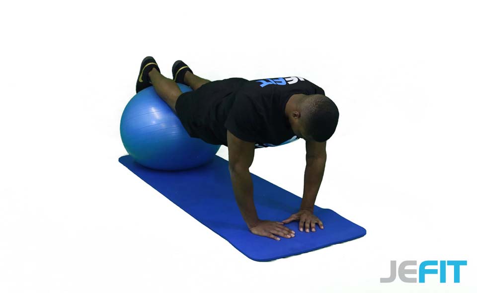 Stability Ball Narrow Push-Up exercise