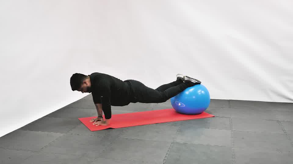 Stability Ball Narrow Push-Up exercise