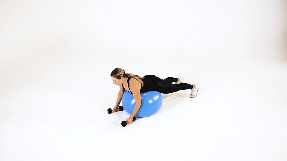 Dumbbell Shoulder Raise (Stability Ball)