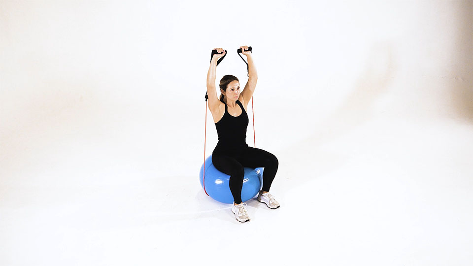 Band Shoulder Press (Stability Ball)