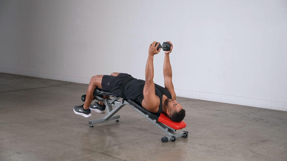 Bench Weighted Decline Crunch exercise
