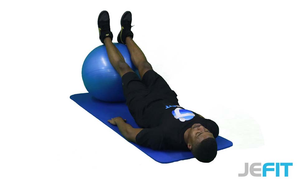 Stability Ball Straight-Leg Crunch exercise