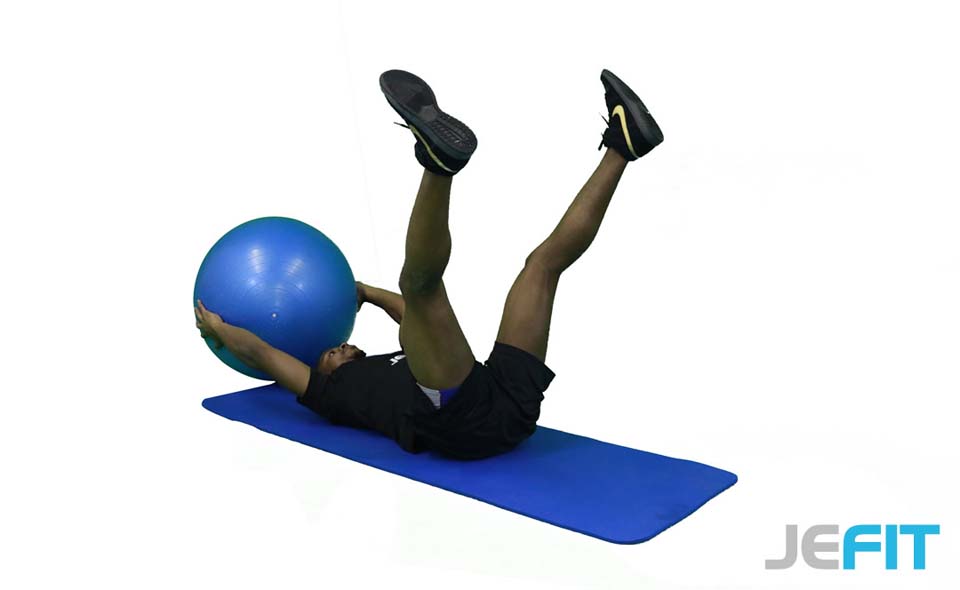 Stability Ball V-Up exercise
