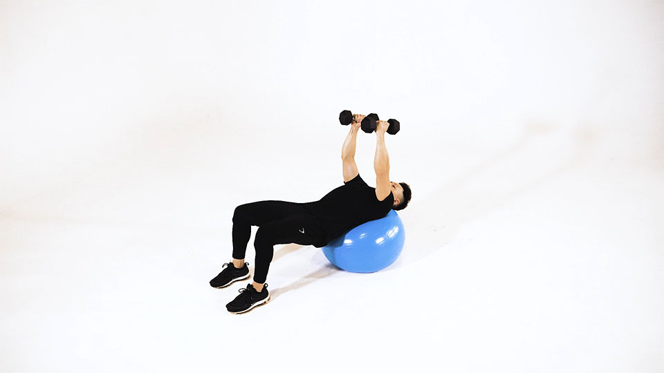 Dumbbell Incline Fly (Stability Ball) exercise
