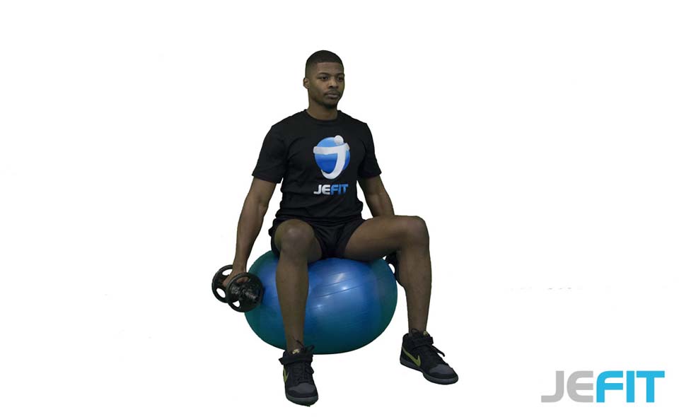Dumbbell Lateral Raise (Stability Ball) exercise
