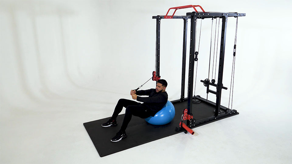 Cable Russian Twist (Stability Ball)