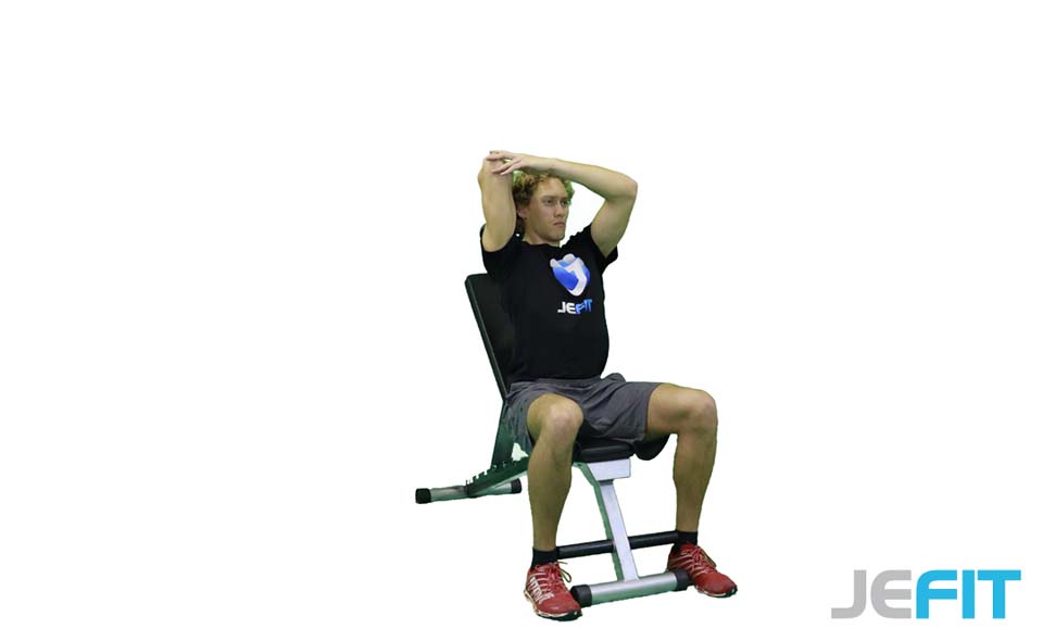Dumbbell Seated One-Arm Supported Tricep Extension exercise