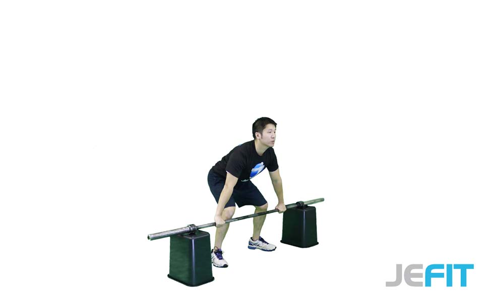 Barbell Power Snatch From Blocks exercise