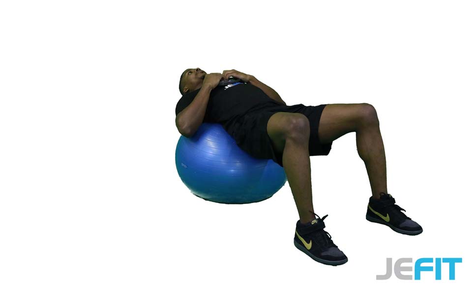 Stability Ball Weighted Sit-Up exercise