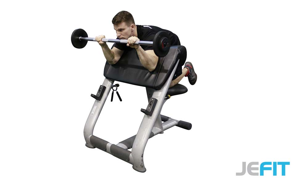 Barbell Reverse Preacher Curl