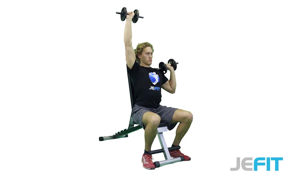 Dumbbell Seated Alternating Shoulder Press exercise