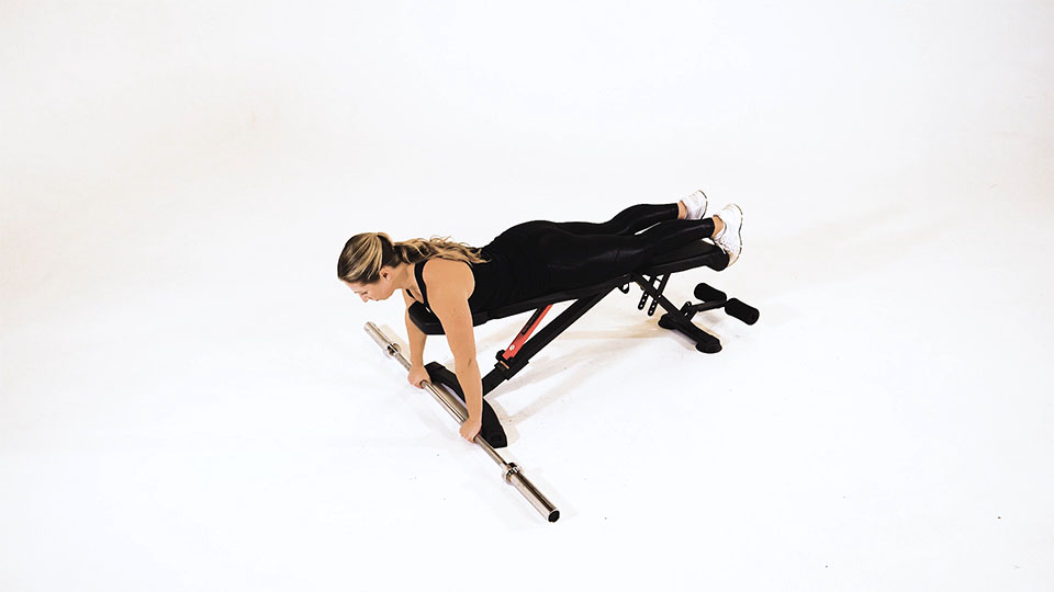 Barbell Shoulder Pull (Prone) exercise