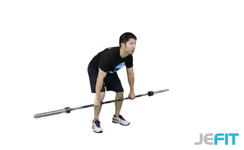 Barbell Rear Delt Row to Neck exercise