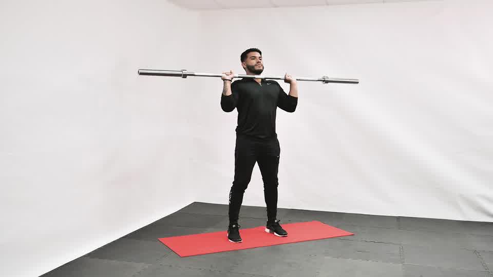 Barbell Alternating Press exercise