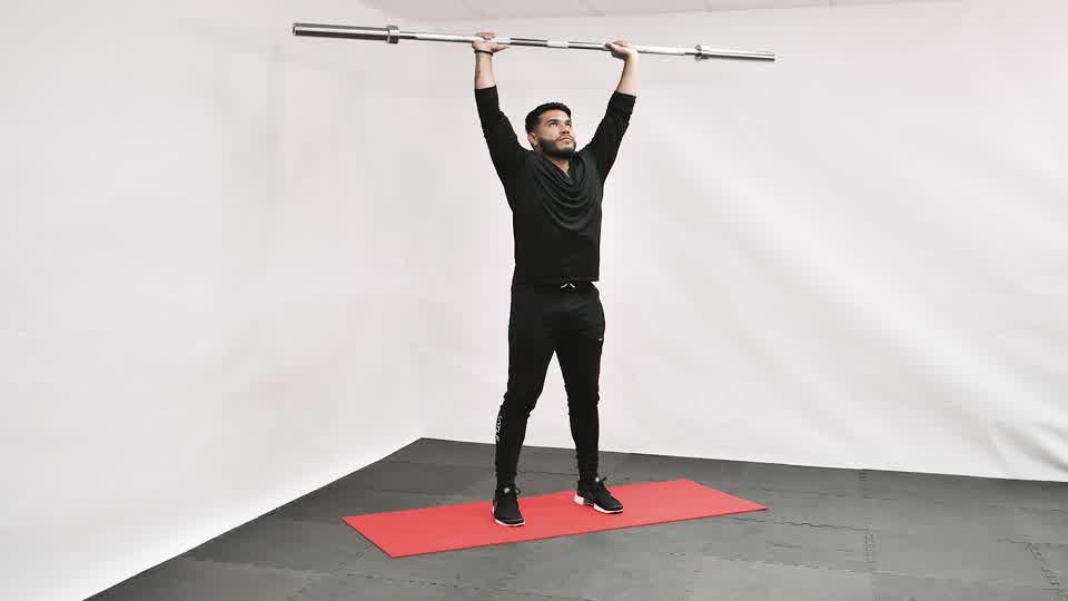 Barbell Alternating Press