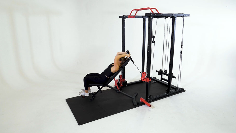 Cable Rope Incline Tricep Extension exercise