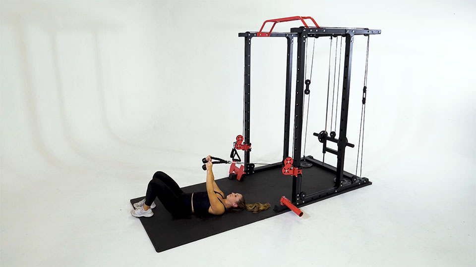 Cable Rope Tricep Extension (Supine)
