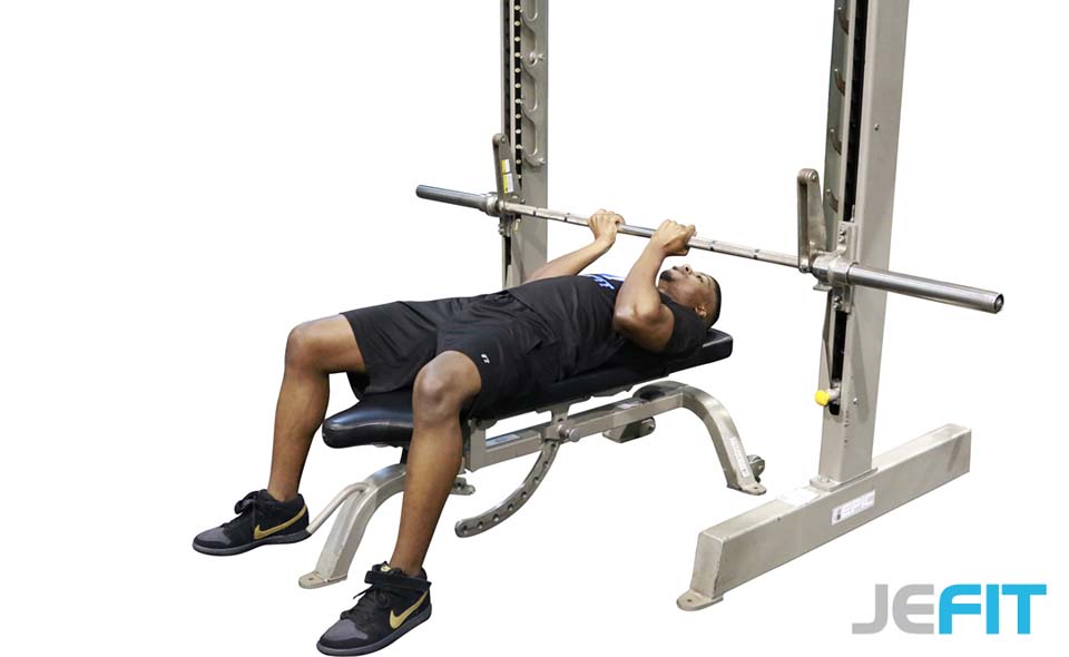 Smith Machine Reverse Bench Press (Close Grip) exercise