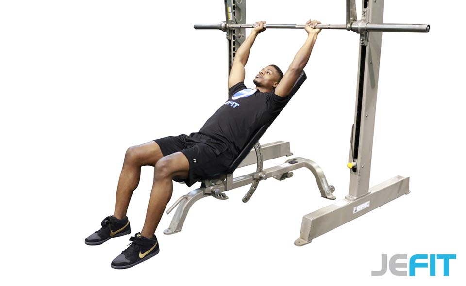 Smith Machine Incline Tricep Extension exercise