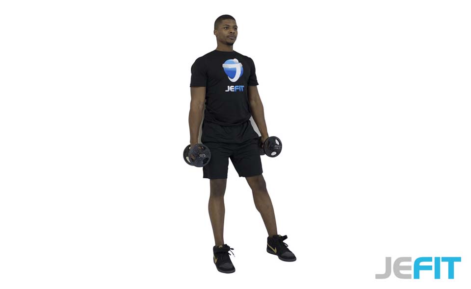 Dumbbell Wall Squat exercise