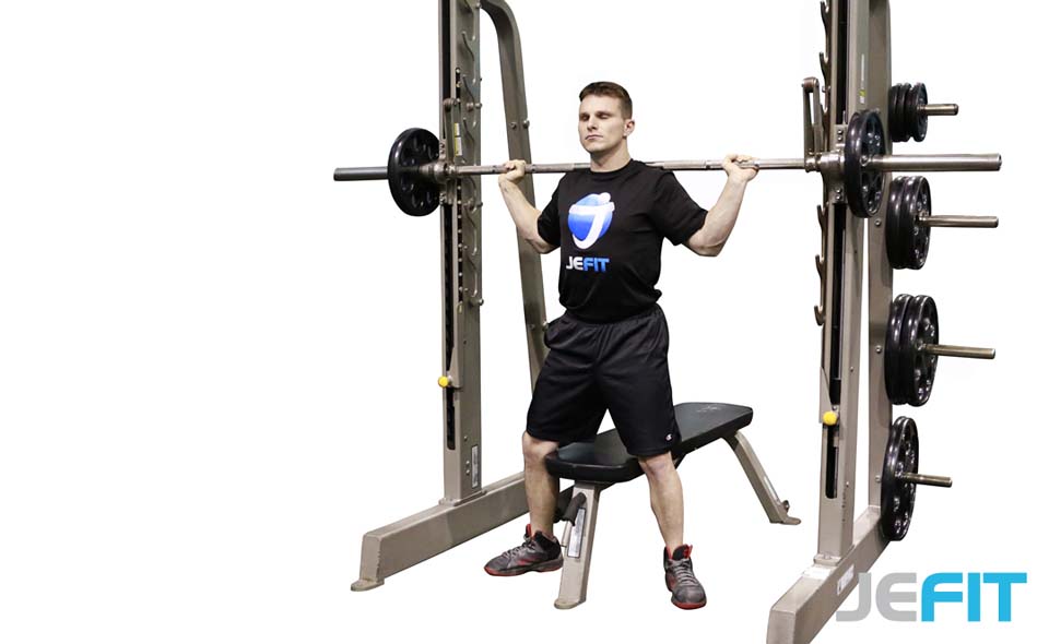 Smith Machine Squat to Bench exercise