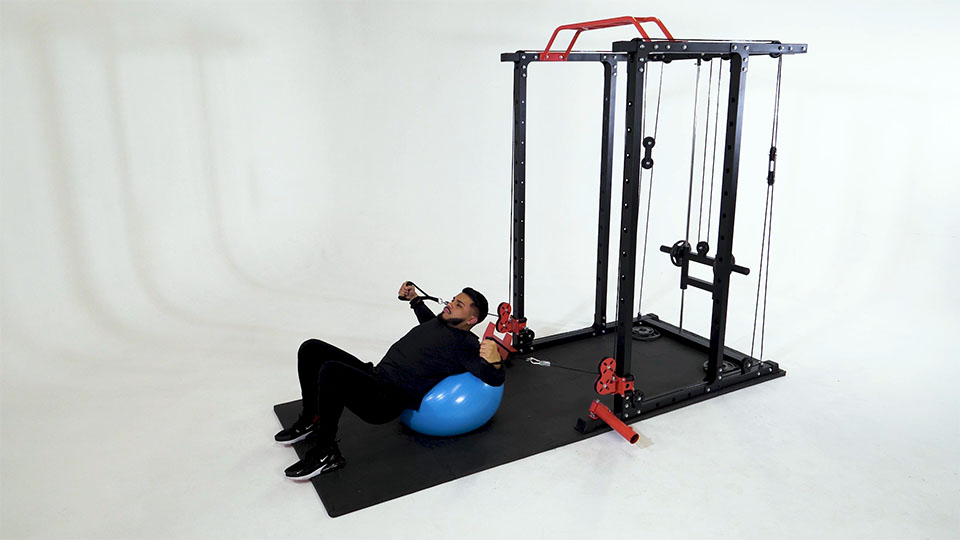 Cable Incline Fly (Stability Ball) exercise