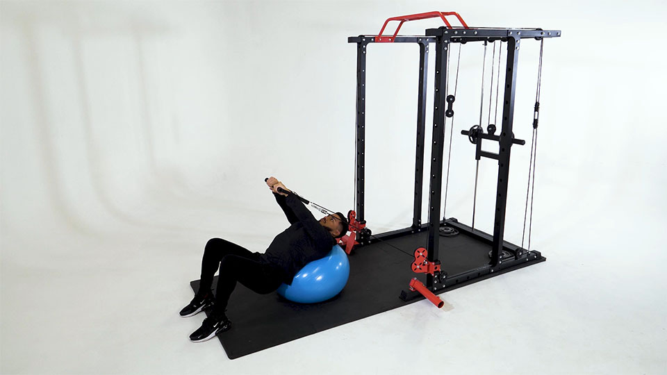 Cable Incline Press (Stability Ball)