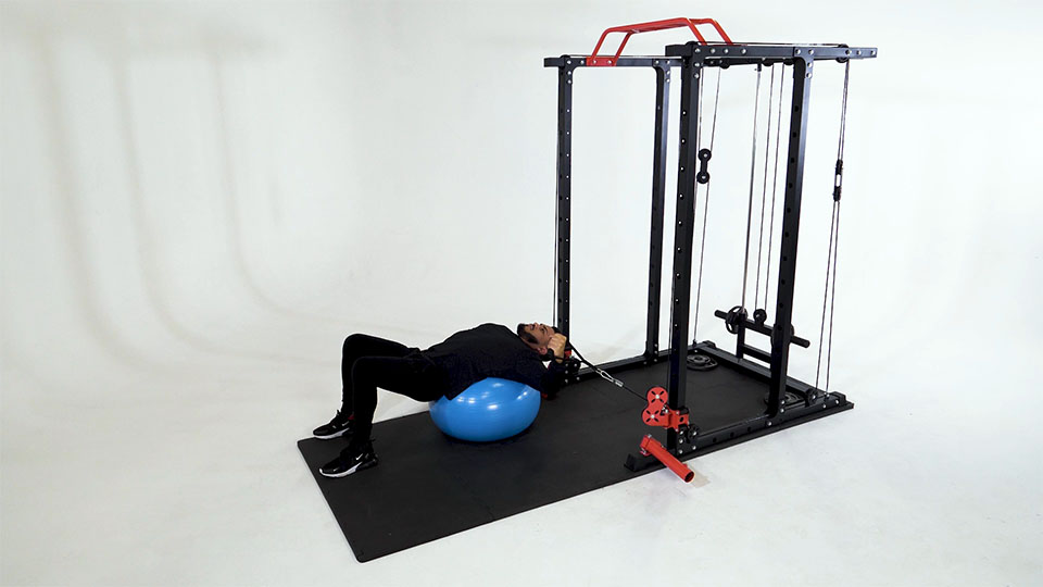 Cable One-Arm Fly (Stability Ball) exercise