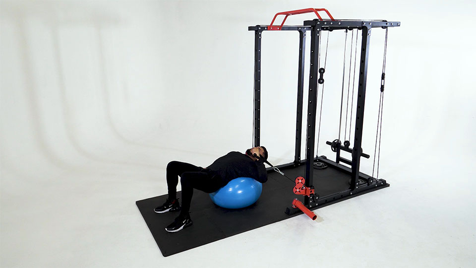 Cable One-Arm Press (Stability Ball)