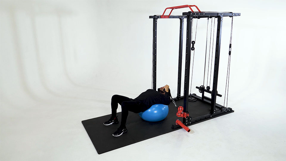Cable One-Arm Incline Fly (Stability Ball) exercise