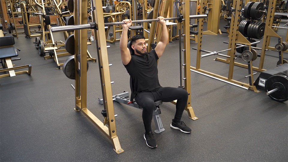 Smith Machine Shoulder Press (Close Grip) exercise