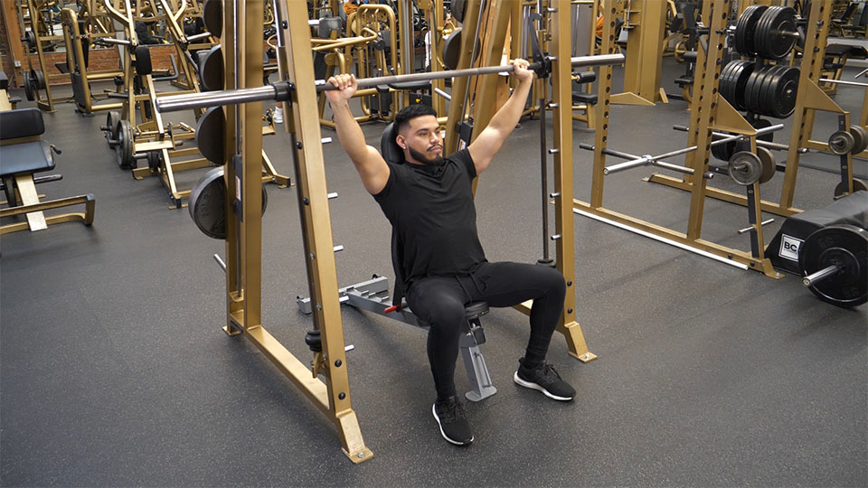 Smith Machine Shoulder Press (Wide Grip) exercise