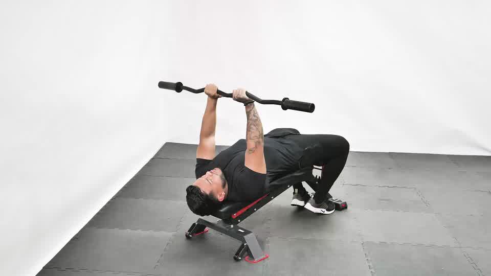 EZ Bar Decline Close Grip Skull Crusher exercise