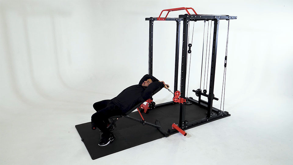 Cable Incline Tricep Extension exercise