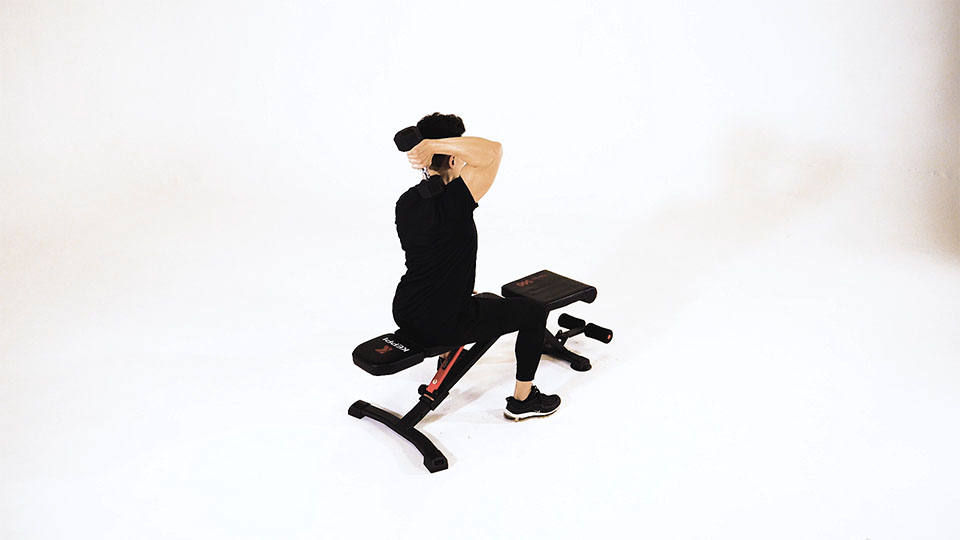 Dumbbell Seated One-Arm Tricep Extension exercise