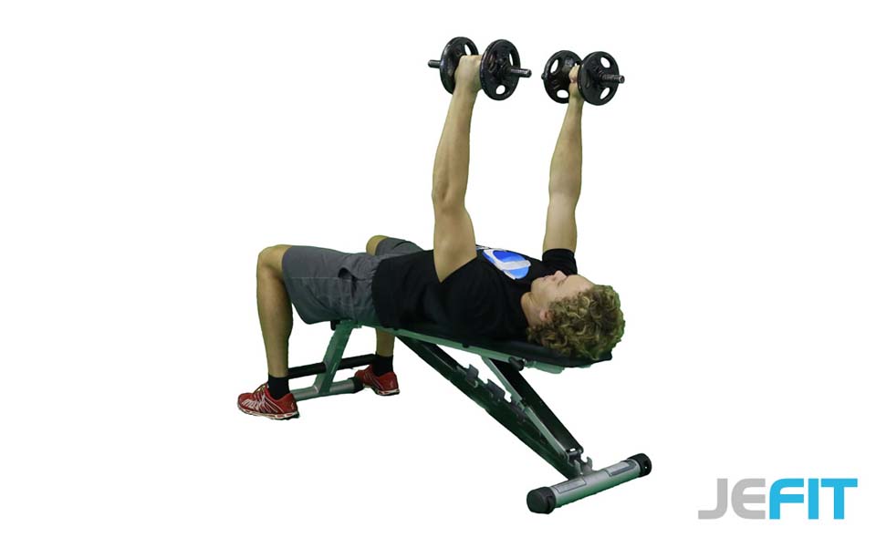 Dumbbell Cross Tricep Extension (Supine) exercise