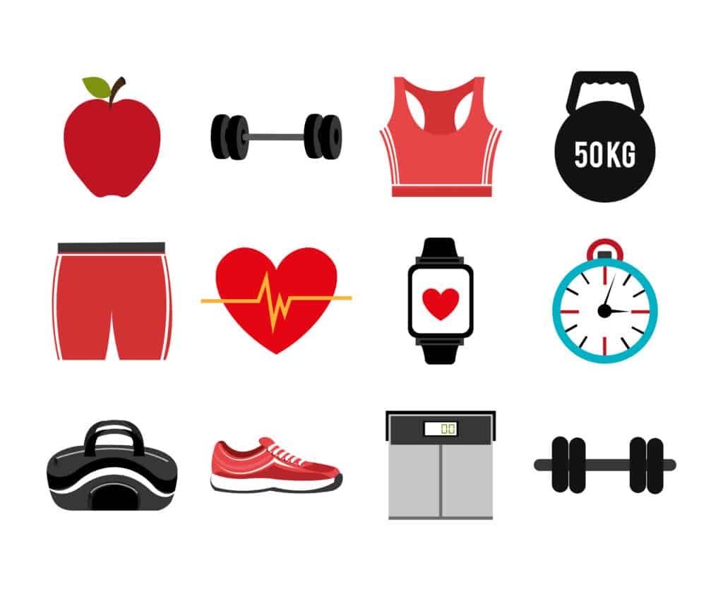variety of fitness symbols