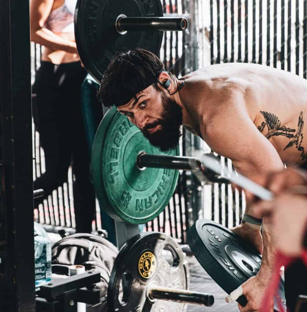 man working out at the gym