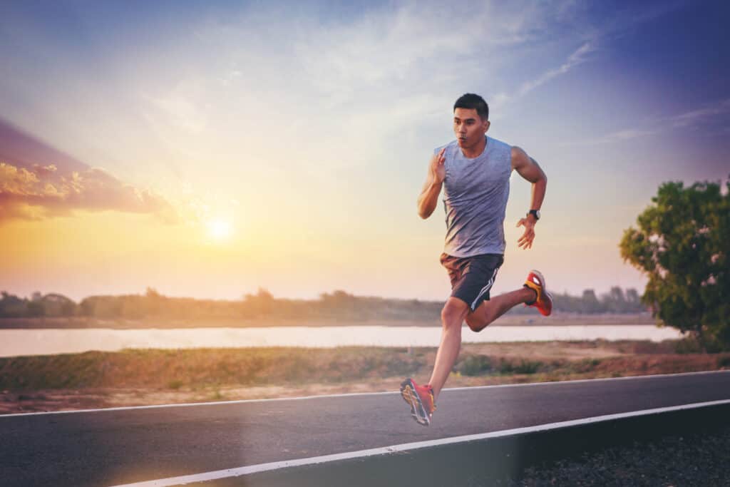 man running outdoors