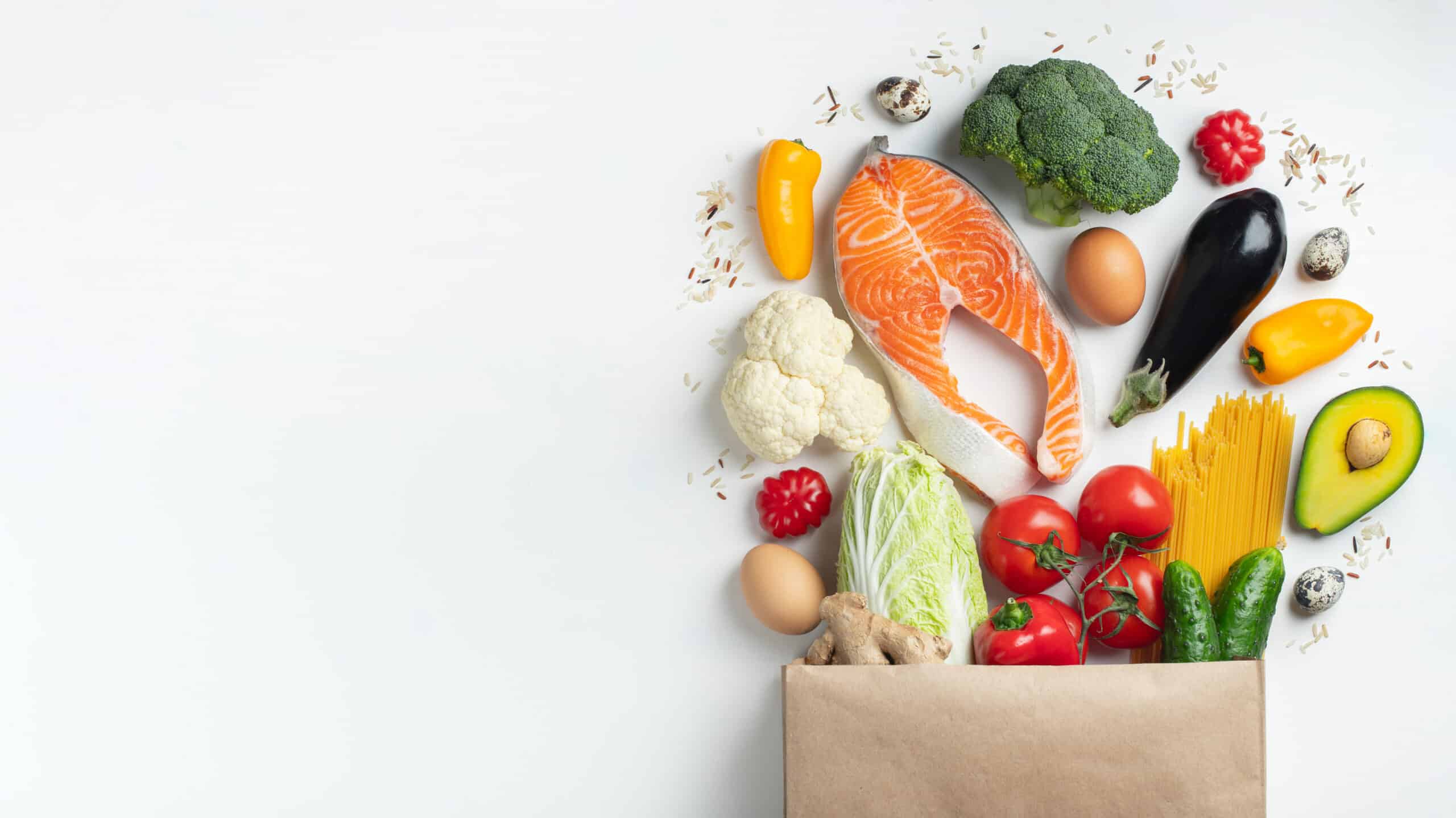 bag full of healthy food