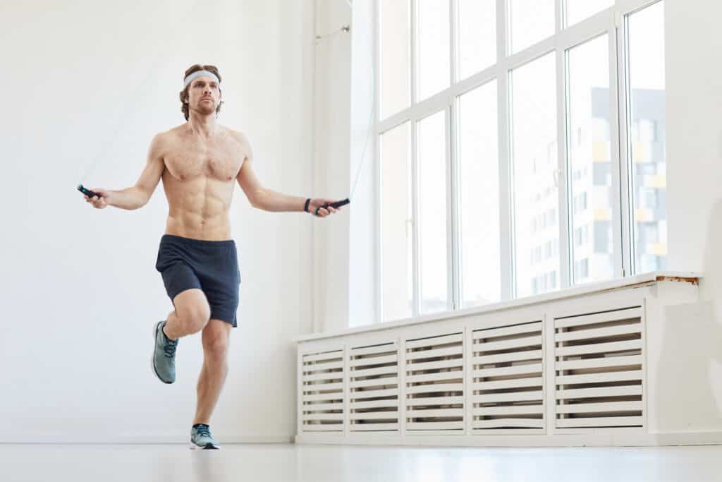 man jumping rope