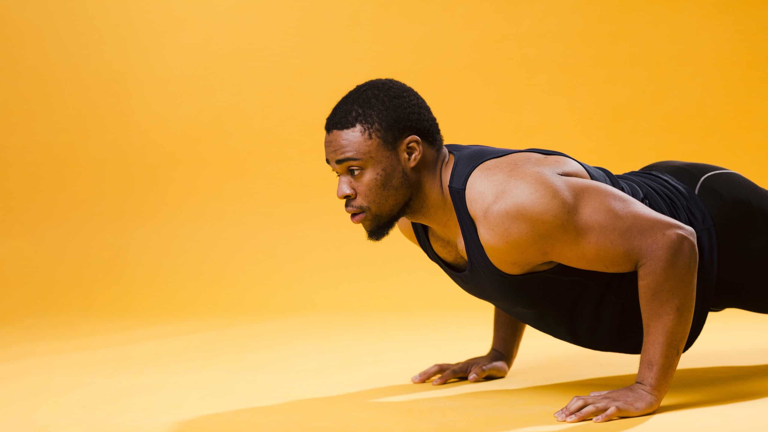 man doing a pushup