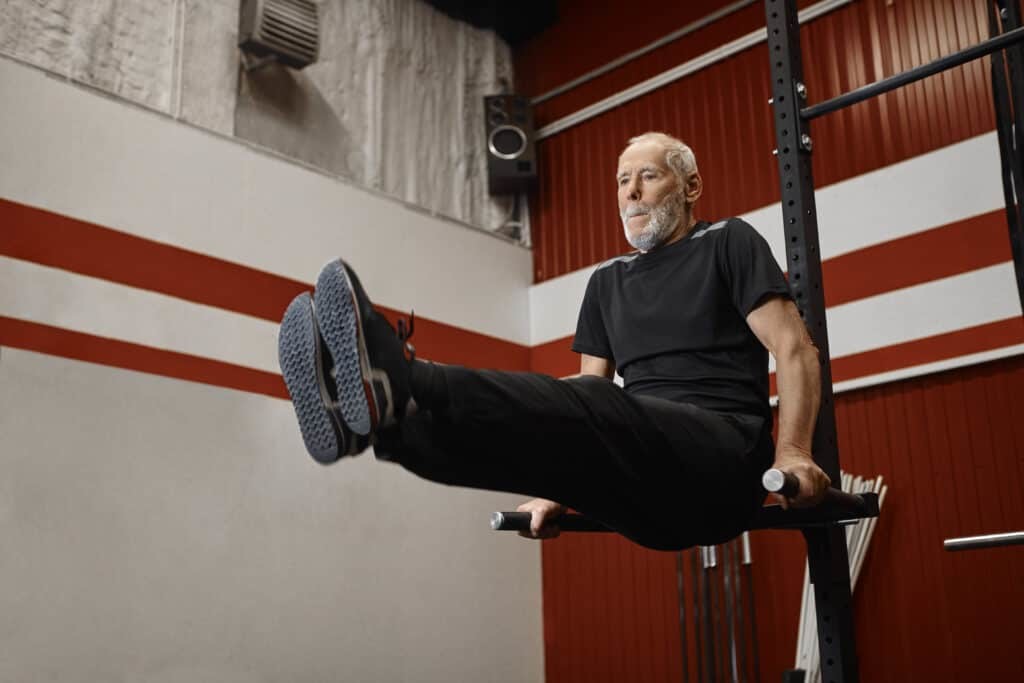 older man working out