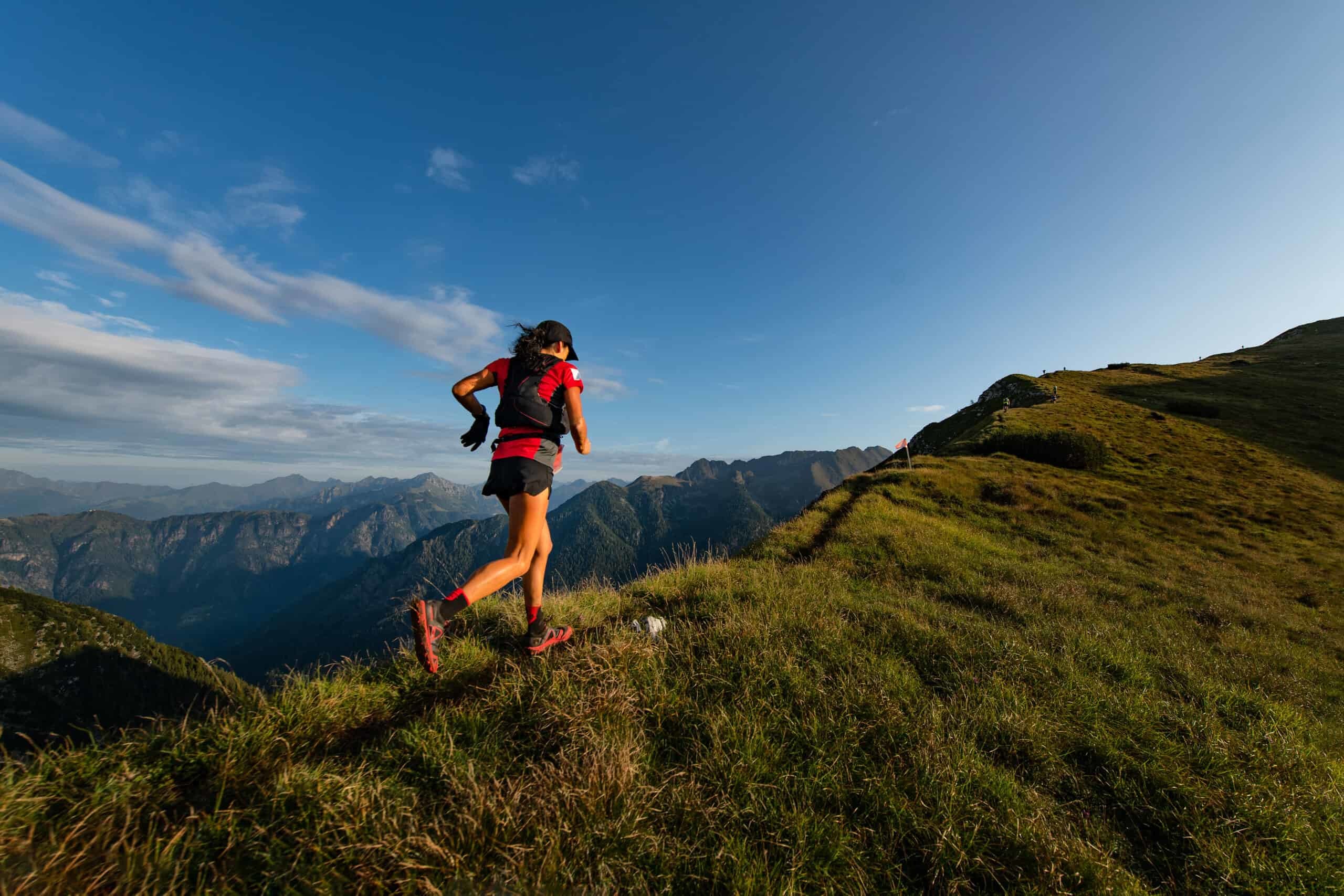 woman running on trail