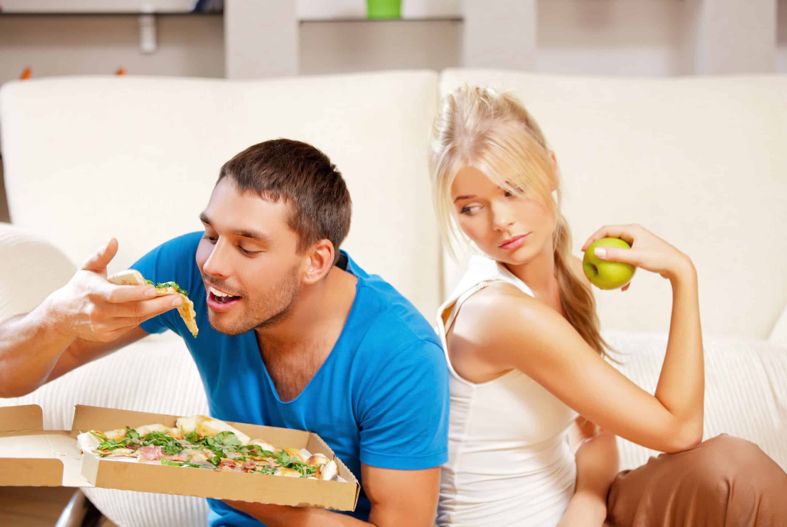 Couple eating food