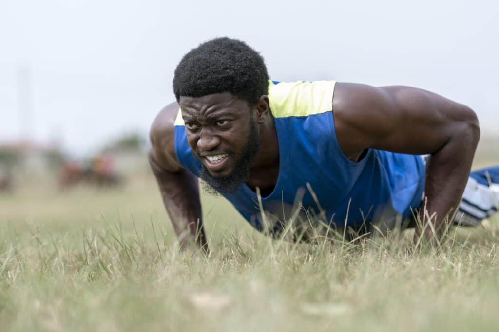 man doing push ups