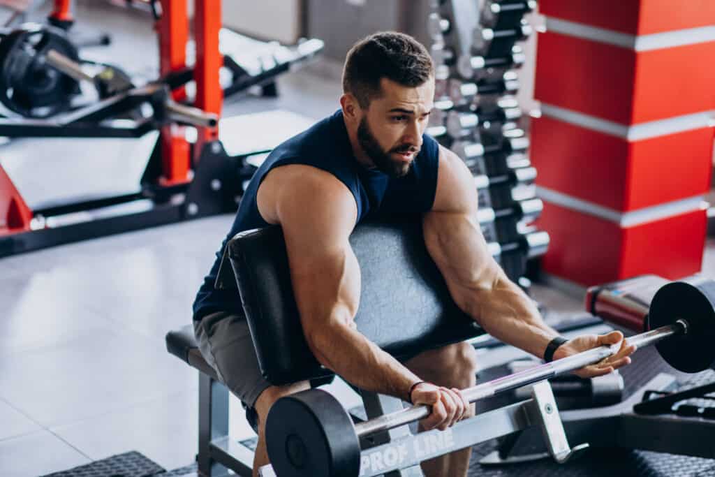 man working out at the gym