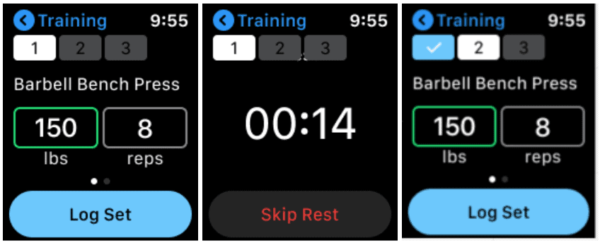 screenshots of jefit watch app