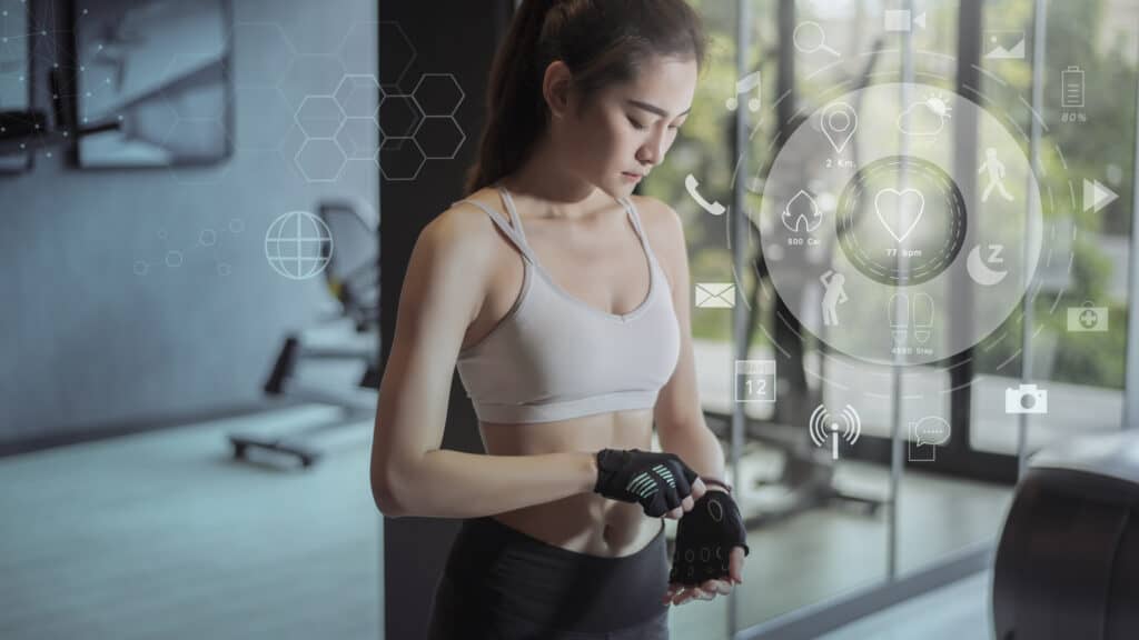 woman preparing for her workout