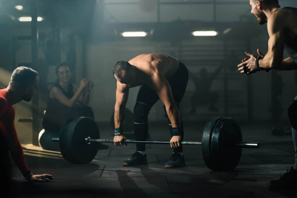 Man preparing to deadlift